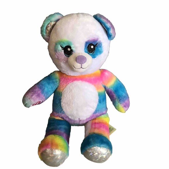 Build A Bear BAB Rainbow Panda Bear Plush Stuffed Animal - Picture 1 of 4